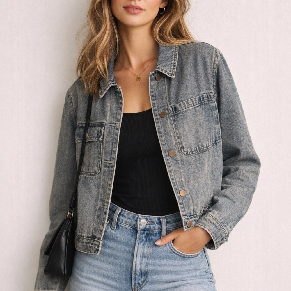 Revolve Vintage Denim Jacket 90s Oversized Baggy Trucker Coat